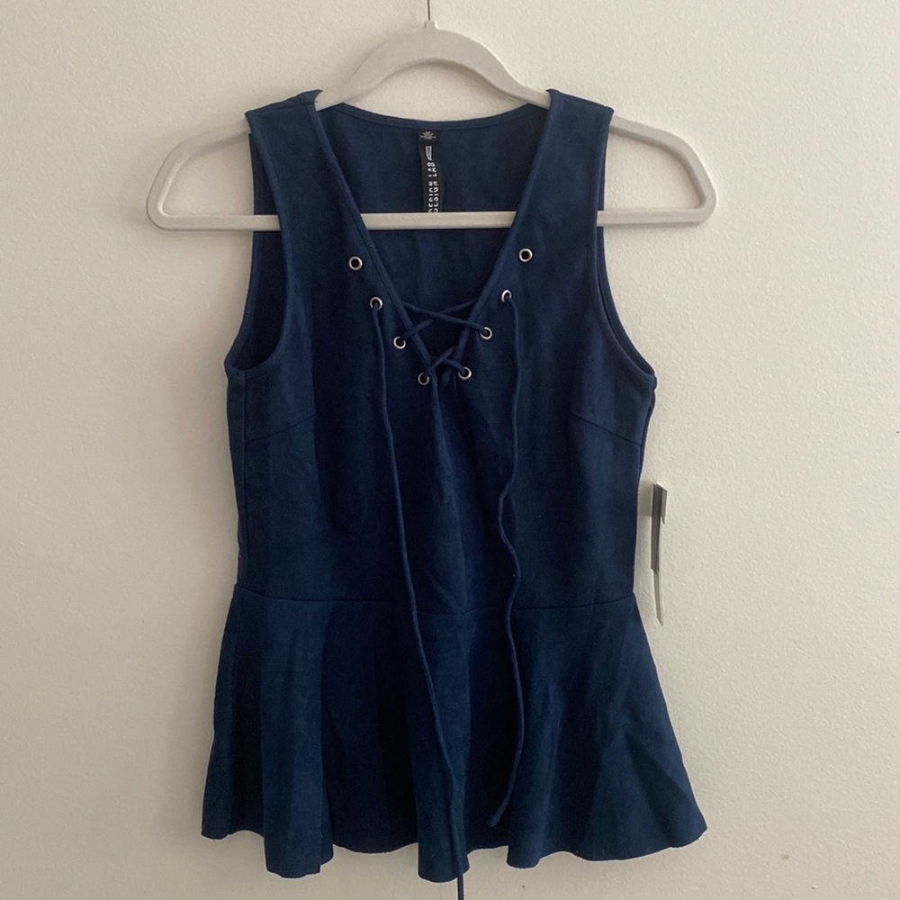Lord & Taylor Peplum Top - Navy